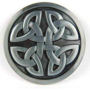 🆕Men's Silver American Irish Scottish Western Round Celtic Knot Belt Buckle